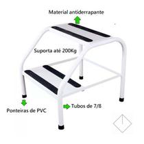 Escada Escadinha 2 Degraus Para Maca Branca - Suporta Até 200kg