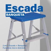 Escada Escadinha Banqueta Alumínio 3 Degraus MOR Resistente Domestica 120 kg