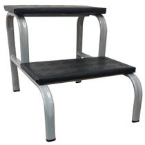 Escada Escadinha Para Obeso 2 Degraus Maca e Depilação Estética Cor Prata