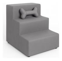 Escada Escadinha para Pet 3 Degraus com Osso cor Cinza Veludo Liberty Móveis Escada Escadinha para Pet 3 Degraus com Osso cor Cinza Veludo Liberty Móveis
