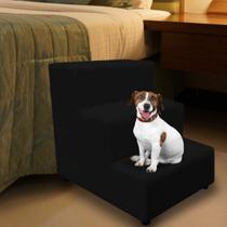 Escada Escadinha Pet Cachorro 3 Degraus Rampa Suede Premium