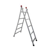 Escada Extensiva 3 em 1 Aço 5x8 Degraus 2,40m Cinza 120kg