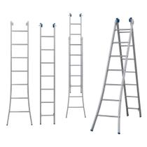 Escada Extensiva 3 Em 1 Aluminio 2 X 7 - 14 Degraus Alumasa