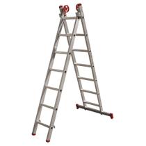 Escada Extensiva 3 em 1 em Alumínio 7 x 2 Degraus