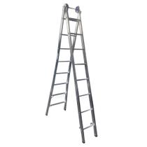 Escada Extensiva 4 em 1 2 x 8 Degraus Alumínio REAL ESCADAS Escada Extensiva 4 em 1 2 x 8 Degraus Alumínio REAL ESCADAS