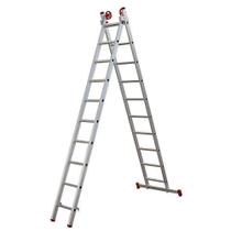 Escada Extensiva de Alumínio 10 x 2 Degraus 2,97 x 5,0 Metros EVALD Escada Extensiva de Alumínio 10 x 2 Degraus 2,97 x 5,0 Metros EVALD