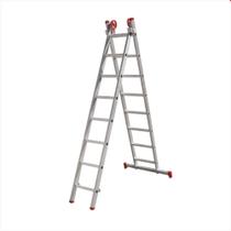 Escada extensiva de aluminio 8x2 degraus btf- uso domestico