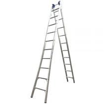 Escada Extensiva Profissional Esticável Dupla 10 Degraus - Alumínio - 60 - Real Escadas