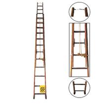 Escada Extensível em Madeira Maciça 14/24 degraus 4,20x7,20m EXM720 WBERTOLO