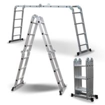 Escada Extensível Sem Plataforma Dobrável Alumínio 4x4 16 Degraus 4,65m
