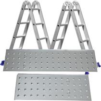 Escada Multifuncional 4x4 16 Degraus Com Plataforma Em Aço - Mor 5134