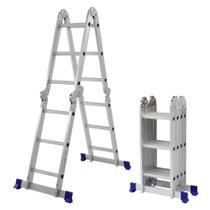 Escada Multifuncional Articulada 4X3 12 Degraus Aluminio Mor