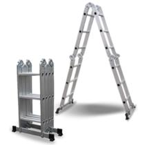 Escada Multifuncional com Plataforma 4x4 Alumínio 16 Degraus 150Kg 4,65m