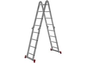 Escada multifuncional de alumínio 4 x 4 com 16 degraus 13 em 1 - ESC0293