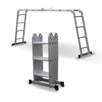 Escada Multifuncional Extensível Alumínio sem Plataforma 4x3 12 Degraus 3,26m
