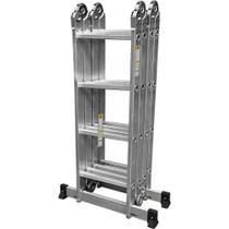 Escada Multifuncional Prime 16 Degraus Alumínio 4,12 M Leve Com Travamento Automático E Degraus Escada Multifuncional Prime 16 Degraus Alumínio 4,12 M Leve Com Travamento Automático E Degraus