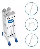 Escada Multiuso 8 em 1 Articulada 3x4 - 12 Degraus MOR