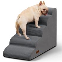 Escada para Cachorro Aodisman 5 Degraus Antiderrapante Cinza 56 cm Altura