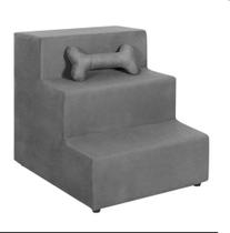 Escada Para Cachorro Gato Pet 3 Degraus Cinza
