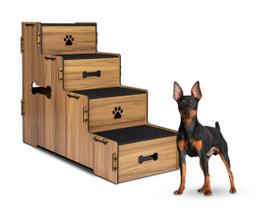 Escada para cachorro subir na cama com 4 Degraus 60cm Altura Escada para cachorro subir na cama com 4 Degraus 60cm Altura