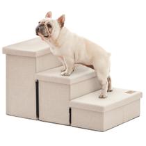 Escada para Cães Dobrável Love's cabin 45 cm de Altura, 3 Degraus, Bege