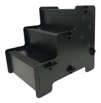 Escada para Cães e Gatos MDF Preto 3 Degraus Antiderrapante