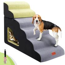 Escada para Cães LOOBANI Altura 75cm 6 Degraus Espuma Macia Cinza Escada para Cães LOOBANI Altura 75cm 6 Degraus Espuma Macia Cinza