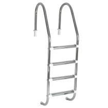 Escada para Piscina Tradicional 1 1/2" em Aço Inox 4 Degraus Anatômicos em Inox - Sodramar Escada para Piscina Tradicional 1 1/2" em Aço Inox 4 Degraus Anatômicos em Inox - Sodramar