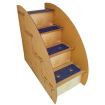 Escada Pet 60cm Cachorro Gato Escadinha Cães Mdf 4 degraus
