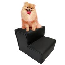 Escada Pet Cachorro e Gato Preto Tecido Sintetico Almofadada 2 Degraus Cintatex Escada Pet Cachorro e Gato Preto Tecido Sintetico Almofadada 2 Degraus Cintatex