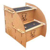 Escada Pet Cachorro Gato Escadinha Cães Mdf + Porta Coleira