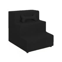 Escada Pet Escadinha P Cachorro Gato Rampa Suede Veludo Preto