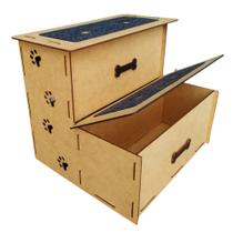 ESCADA PET MDF 3mm 2 DEGRAUS - 30CM ALTURA PERSONALIZADA COM BAU