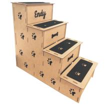 Escada Pet Mdf para Cães e gatos 4 Degraus 60cm Personalizada