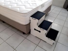 Escada Pet Para Cachorro E Gato Com 3 Degraus Em Mdf