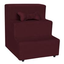 Escada Pet para Cachorro, Gato 3 Degraus Várias Cores Veludo Com Almofada Osso Pratikza