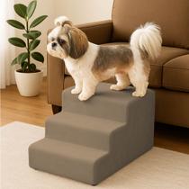 Escada Pet Para Sofá MDF Suede 3 Degraus Confortáveis