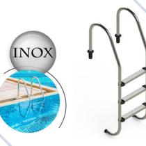 Escada Piscina 3 Degraus Em Aço Inox - íngua