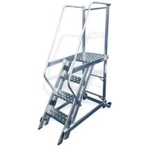 Escada plataforma de alumínio 1.0 m c/ 3 degraus + patamar - Agata