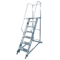 Escada plataforma de alumínio 1.75 m c/ 6 degraus + patamar - Agata Escada plataforma de alumínio 1.75 m c/ 6 degraus + patamar - Agata