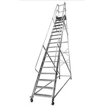 Escada Plataforma em Alumínio NR12 4,50M 17 DEGRAUS ESCALEVE
