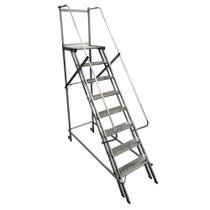 Escada Plataforma Trepadeira 2,00m 7 Degraus com 2 Rodas Tra Escada Plataforma Trepadeira 2,00m 7 Degraus com 2 Rodas Tra