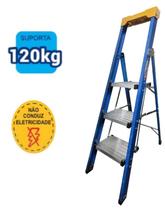 Escada Plataforma Tripla Premium 0,90m Fibra /Alumí Wbertolo