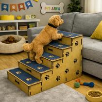 Escada Rampa Pet MDF Cachorro gato Com 70cm Altura Antiderrapante