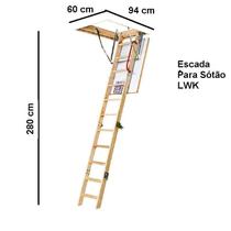 Escada Sótão Madeira Fakro Lwk 2,80M 60X94Cm