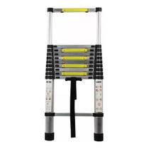 Escada Telescópica 13 Degraus 5m De Alumínio Cor Prata e preto