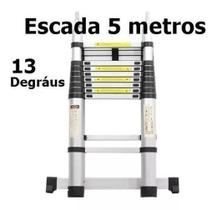 Escada Telescópica Alumínio 5M 13 Degraus Garantia 12 Meses