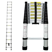 Escada Telescópica de Alumínio 4.4 m 15 Degraus - Multifuncional Escada Telescópica de Alumínio 4.4 m 15 Degraus - Multifuncional