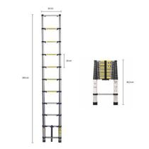 Escada Telescópica de Alumínio 5 metros 13 Degraus Reta - Nakasaki