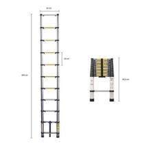 Escada Telescópica de Alumínio 5 metros 13 Degraus Reta Escada Telescópica de Alumínio 5 metros 13 Degraus Reta